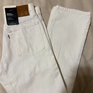 Levi's White Straight Leg Jeans